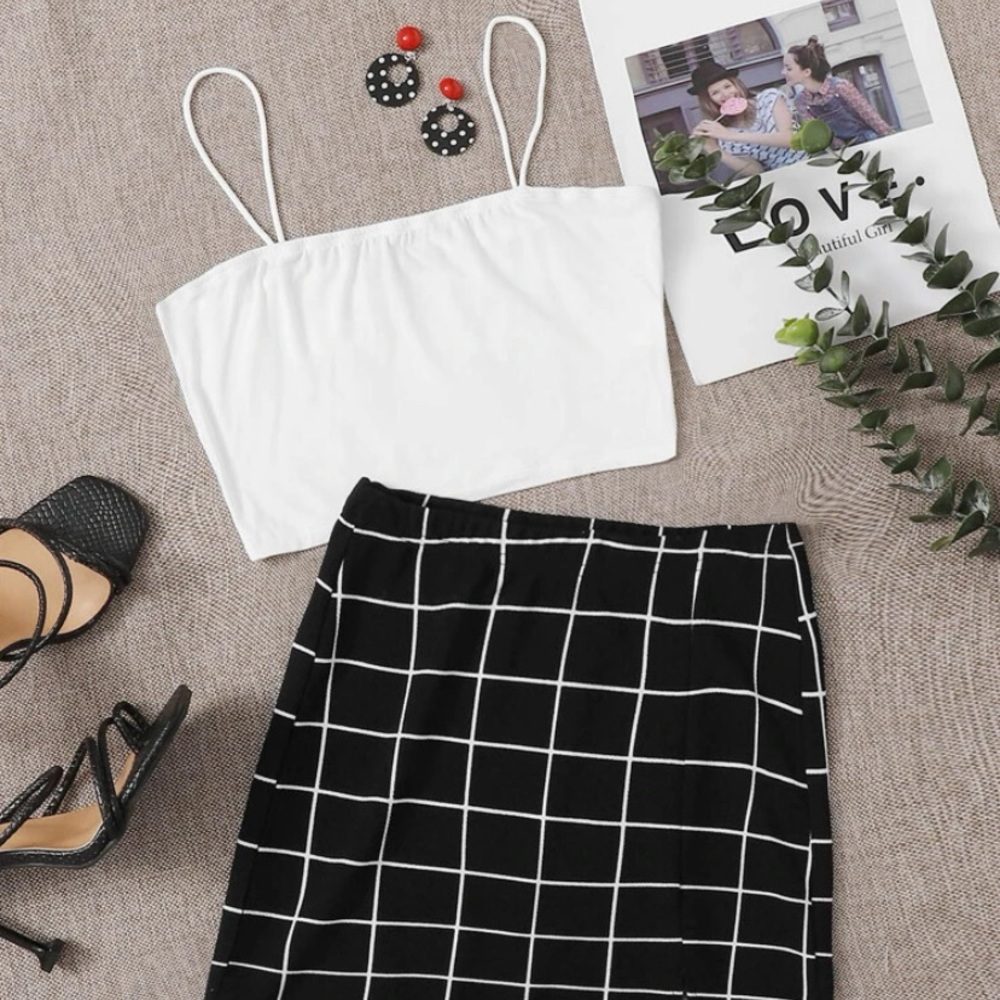 crop and skirt